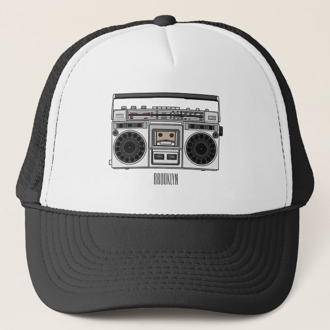 Casquette Illustration de la bande dessinée radio (Devant)