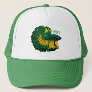 Casquette Illustration de la caricature de poisson de combat