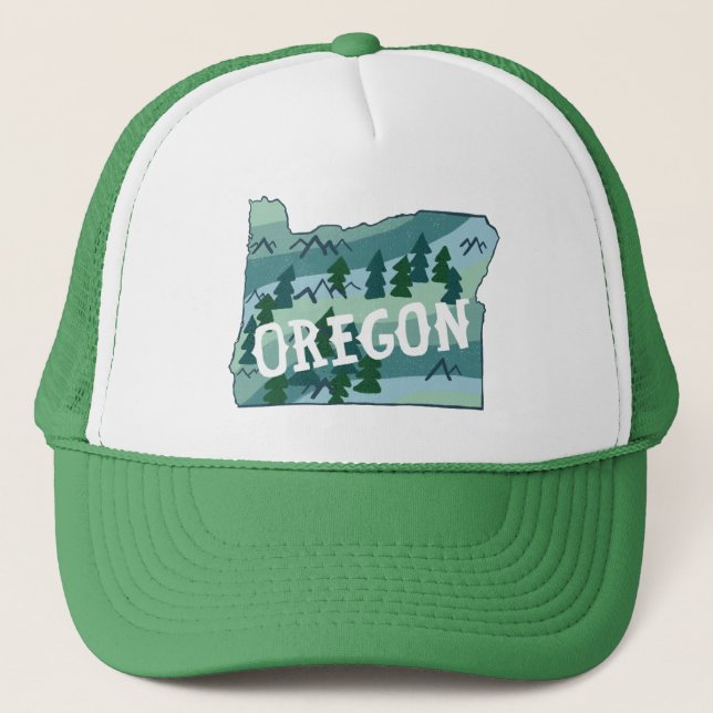 Casquette Illustration de la carte de l'État de l'Oregon (Devant)
