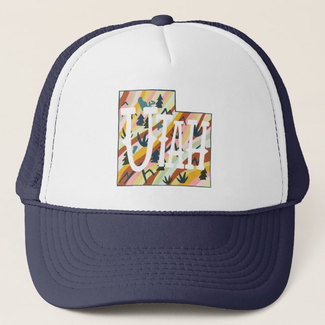 Casquette Illustration de la carte de l'État de l'Utah (Devant)