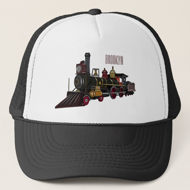 Casquette Illustration de la locomotive à vapeur (Devant)