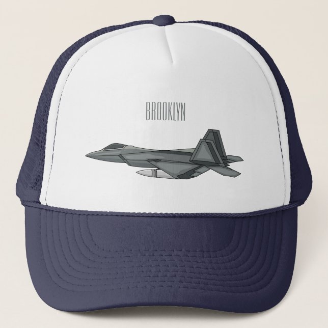 Casquette Illustration de l'avion de chasse (Devant)