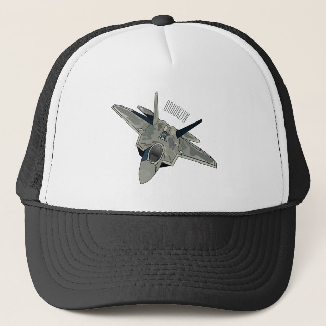 Casquette Illustration de l'avion de chasse (Devant)