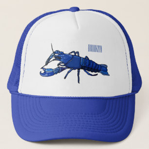 Casquette Illustration de l'écrevisse marron bleu