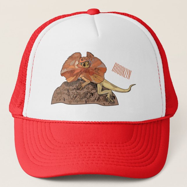Casquette Illustration de lézard à col frisé (Devant)