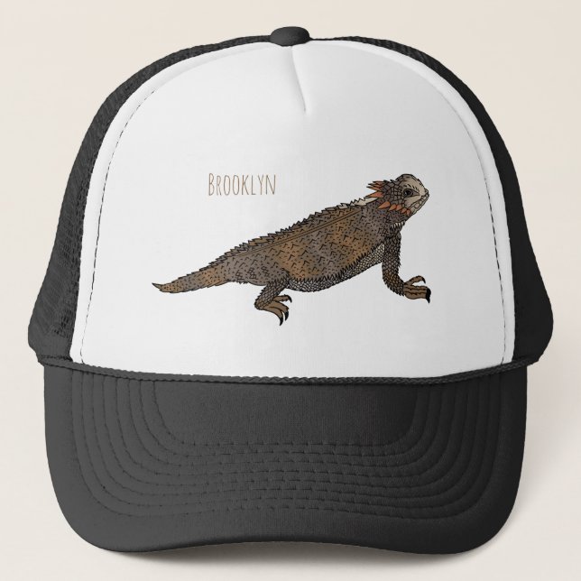 Casquette Illustration de lézard à cornes de Regal (Devant)