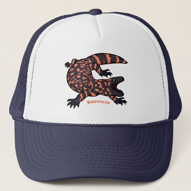 Casquette Illustration de lézard géant affamé (Devant)