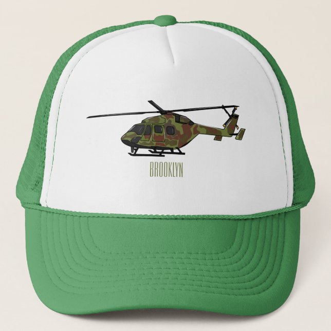 Casquette Illustration de l'hélicoptère de l'armée (Devant)