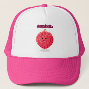 Casquette Illustration de litchee rose mignon