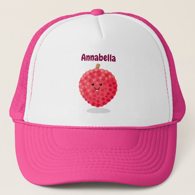 Casquette Illustration de litchee rose mignon (Devant)