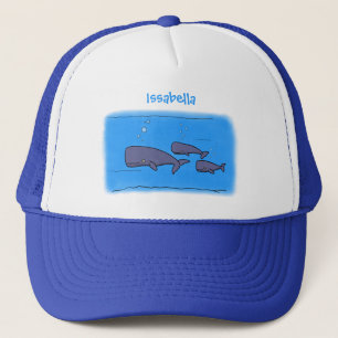 Casquette Illustration de mignonne migratrice de baleines à