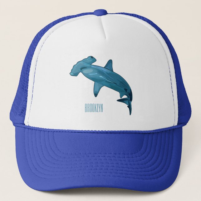 Casquette Illustration de requin marteau (Devant)