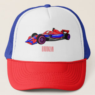 Casquette Illustration de voiture de course de dessin animé