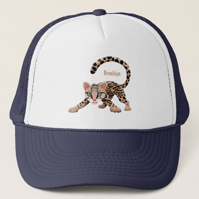 Casquette Illustration d'ocelot mignon (Devant)