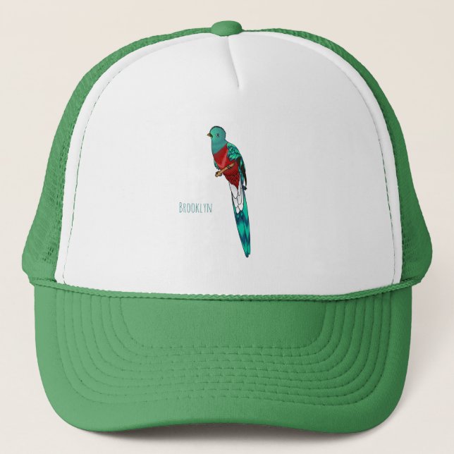 Casquette Illustration d'oiseau de quetzal resplendissant (Devant)