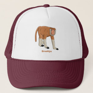 Casquette Illustration drôle de singe proboscis