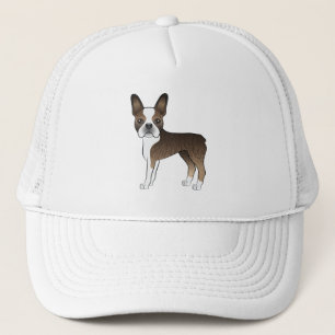 Casquette Illustration du chien de dessin de Brindle Boston