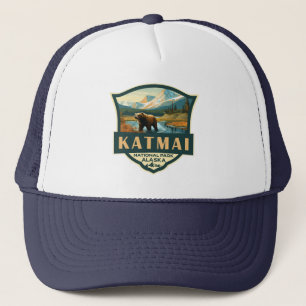 Casquette Illustration du parc national de Katmai Badge rétr