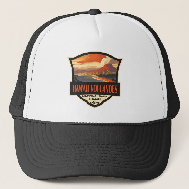 Casquette Illustration du parc national des volcans d'Hawaii (Devant)