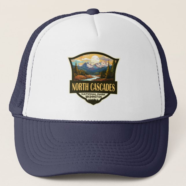 Casquette Illustration du parc national North Cascades Voyag (Devant)