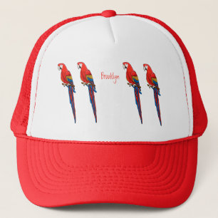 Casquette Illustration du perroquet de macaw Scarlet
