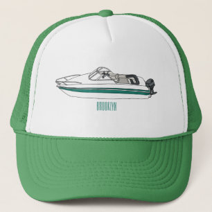 Casquette Illustration d'un bateau à moteur