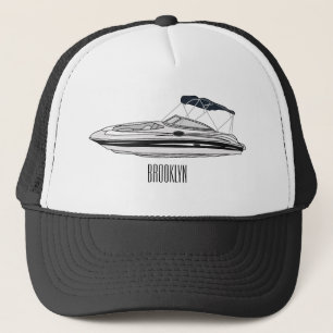 Casquette Illustration d'un bateau à moteur