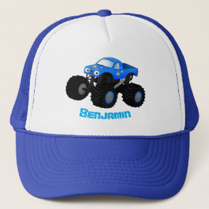 Casquette Illustration d'un camion monstre bleu mou