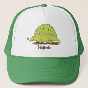 Casquette Illustration d'un dimétrodon vert mignon