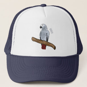Casquette Illustration d'un perroquet gris en Afrique