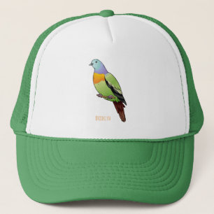 Casquette Illustration d'un pigeon à cou rose