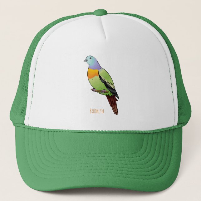 Casquette Illustration d'un pigeon à cou rose (Devant)