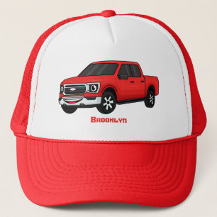 Casquette Illustration d'une camionnette rouge mou