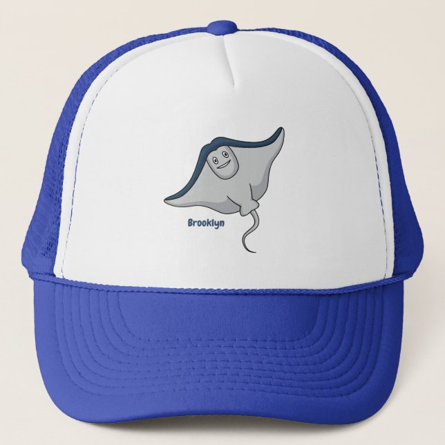 Casquette Illustration d'une caricature de poisson stingray (Devant)