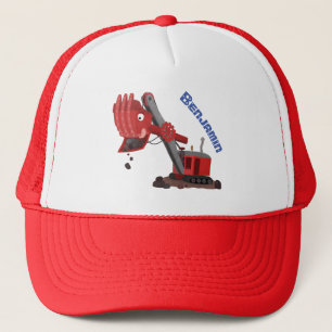 Casquette Illustration d'une pelle à vapeur rouge mou
