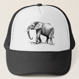 Casquette Illustration noire d'un éléphant
