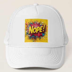 Casquette Illustration Pop Art avec un 'NON' jaune gras