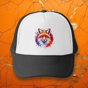 Casquette Illustration Watercolor Fox