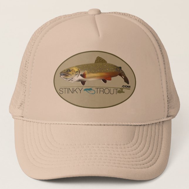 Casquette illustré de "StinkyTrout.com" de truite (Devant)