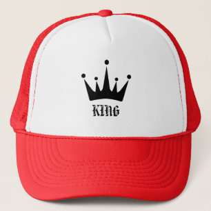 Casquette Image Couronne de texte rose blanc et rouge