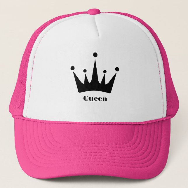 Casquette Image Couronne noire personnalisée Couleur rose ch (Devant)