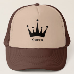 Casquette Image Couronne noire personnalisée Queen Texte Tan