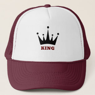 Casquette Image de la couronne de texte White et Maroon KING