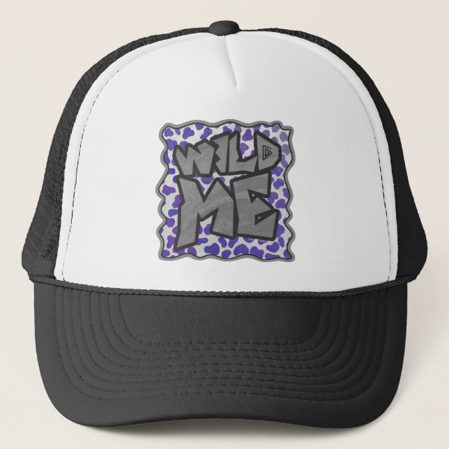 Casquette Impression dalmate violet et blanche (Devant)