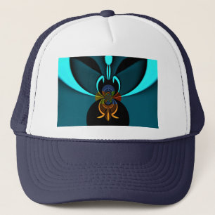 Casquette Impression d'art abstrait cyan