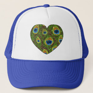 Casquette Impression d'art scintillante de plume de paon