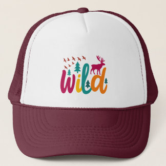 Casquette Impression sauvage colorée avec graphisme forestie