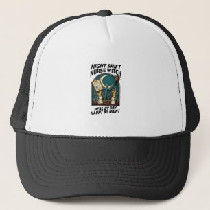 Casquette Infirmière de nuit Sorcière Rétro Halloween Tee
