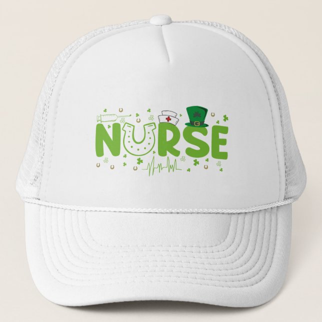 Casquette Infirmière irlandaise Stethoscope Scrub Fête de la (Devant)