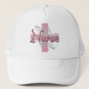 Casquette Infirmière rose de croix/remous